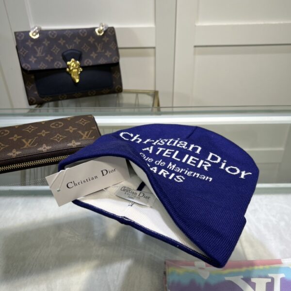 Dior Pompom Beanie In Blue