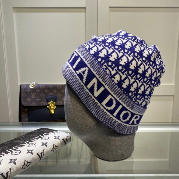 Dior Pompom Beanie In Blue