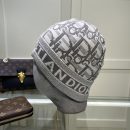 Dior Pompom Beanie In Grey