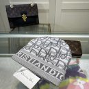 Dior Pompom Beanie In Grey