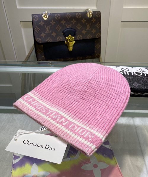 Dior Pompom Beanie In Pink