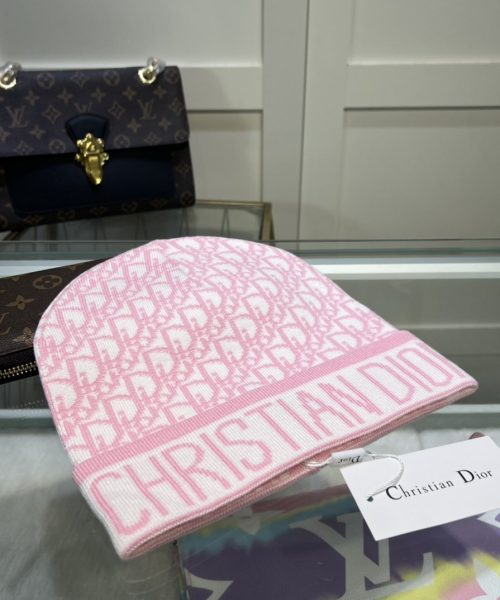 Dior Pompom Beanie In Pink