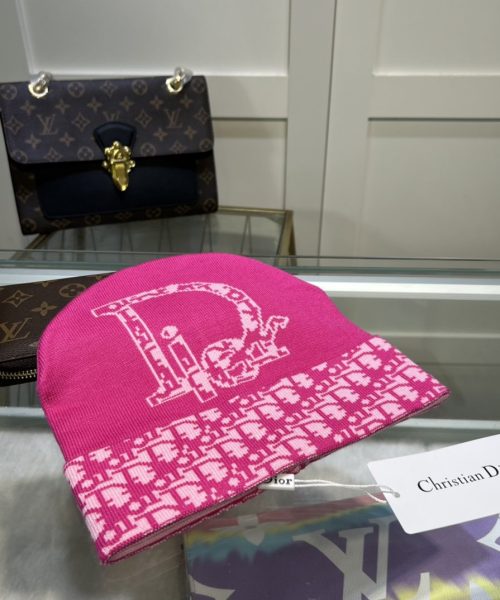Dior Pompom Beanie In Pink