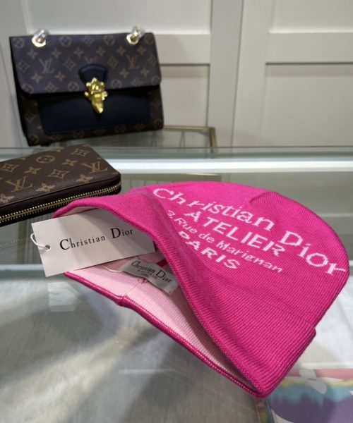 Dior Pompom Beanie In Pink