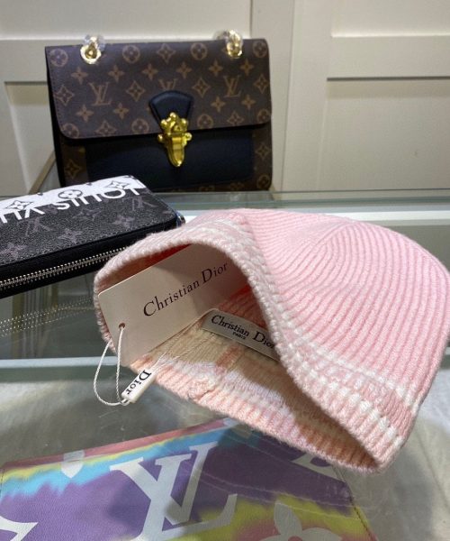 Dior Pompom Beanie In Pink