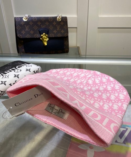 Dior Pompom Beanie In Pink