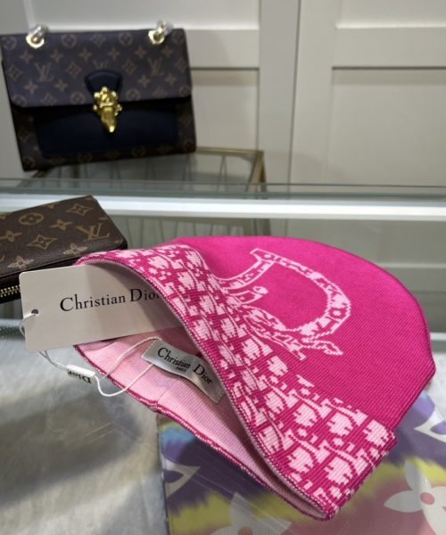 Dior Pompom Beanie In Pink