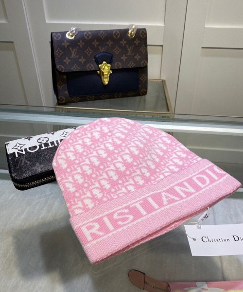 Dior Pompom Beanie In Pink