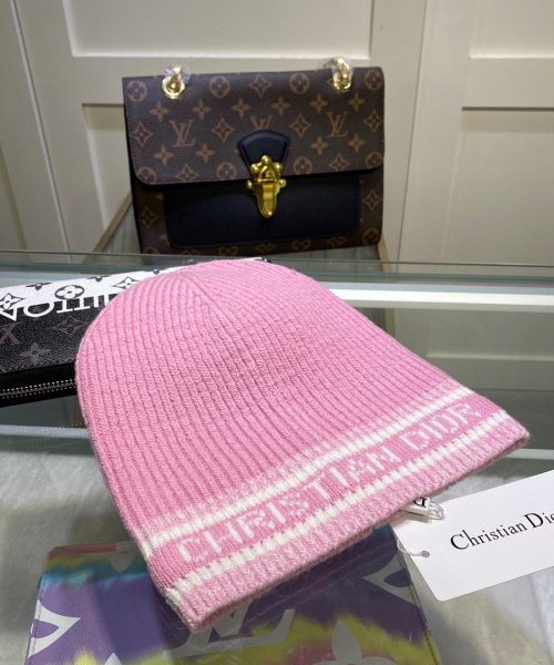 Dior Pompom Beanie In Pink