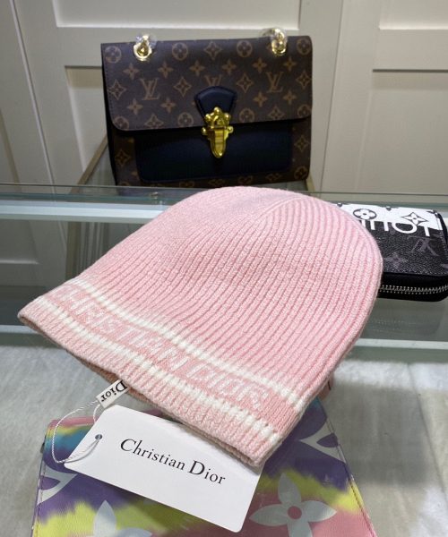 Dior Pompom Beanie In Pink