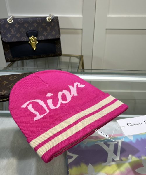Dior Pompom Beanie In Pink