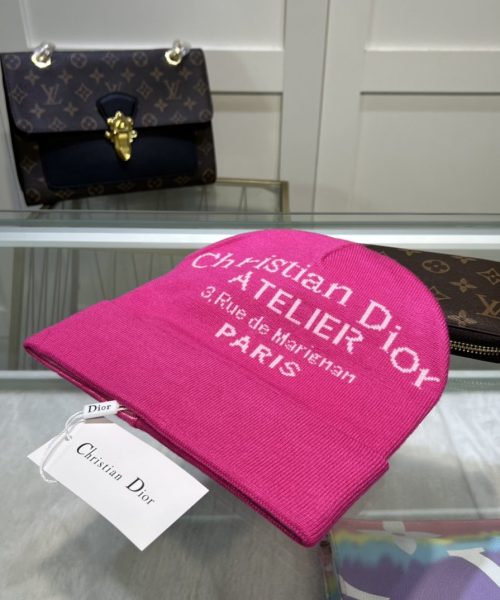 Dior Pompom Beanie In Pink