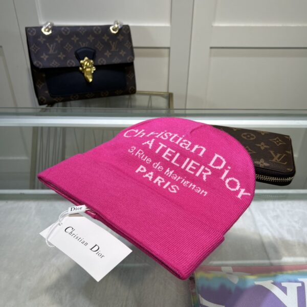 Dior Pompom Beanie In Pink