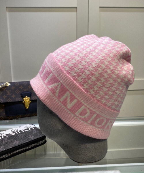 Dior Pompom Beanie In Pink