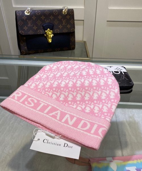 Dior Pompom Beanie In Pink