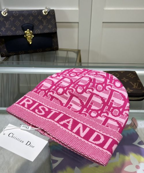 Dior Pompom Beanie In Pink