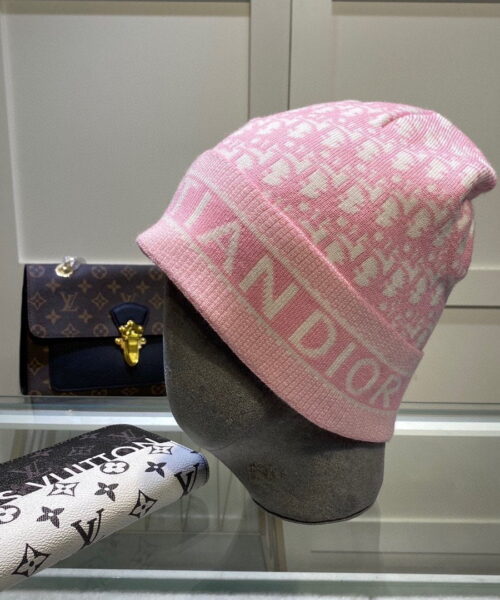 Dior Pompom Beanie In Pink