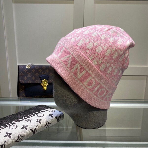 Dior Pompom Beanie In Pink