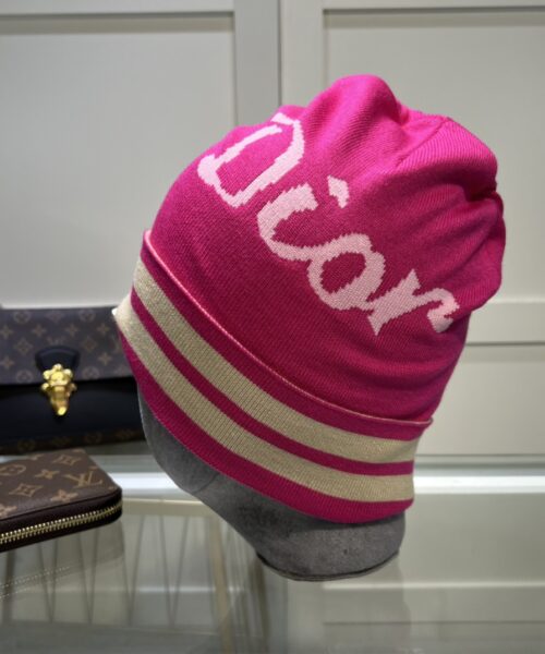 Dior Pompom Beanie In Pink