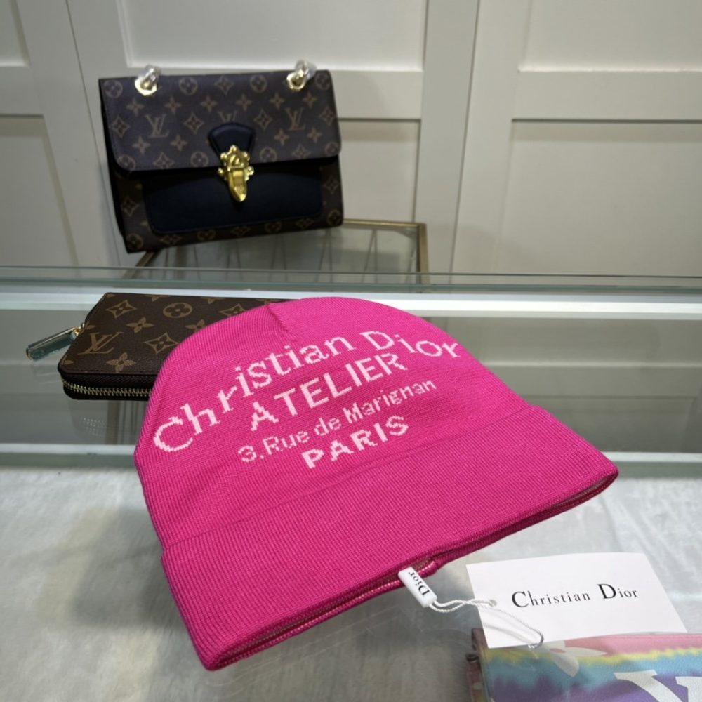 Dior Pompom Beanie In Pink - Image 2