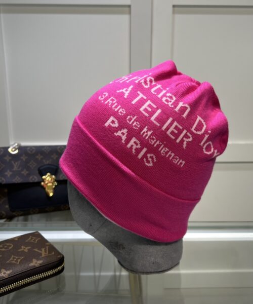 Dior Pompom Beanie In Pink