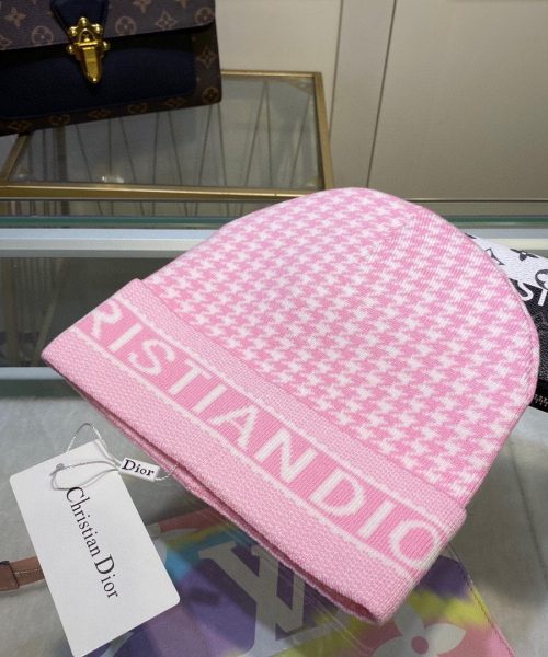 Dior Pompom Beanie In Pink