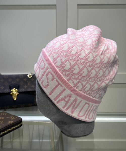 Dior Pompom Beanie In Pink