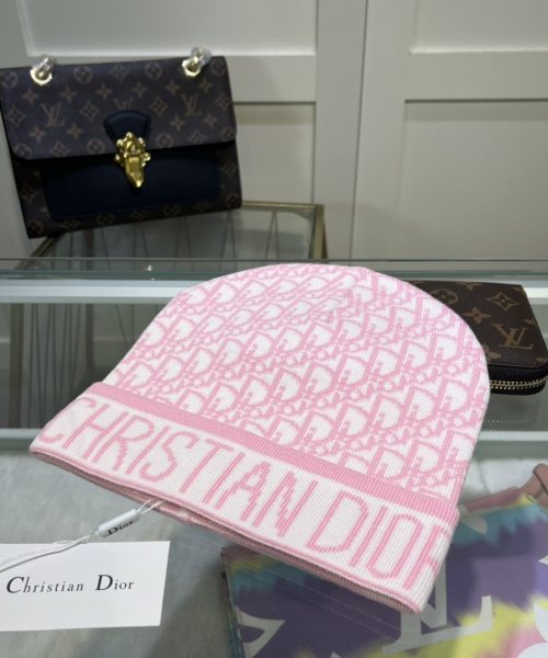 Dior Pompom Beanie In Pink