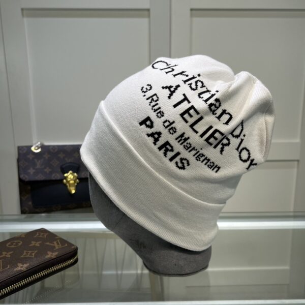 Dior Pompom Beanie In White