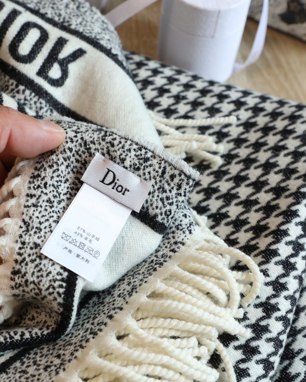 Dior Shawl Square Silk Long Neck Winter Wool Scarf 150cm/59in 