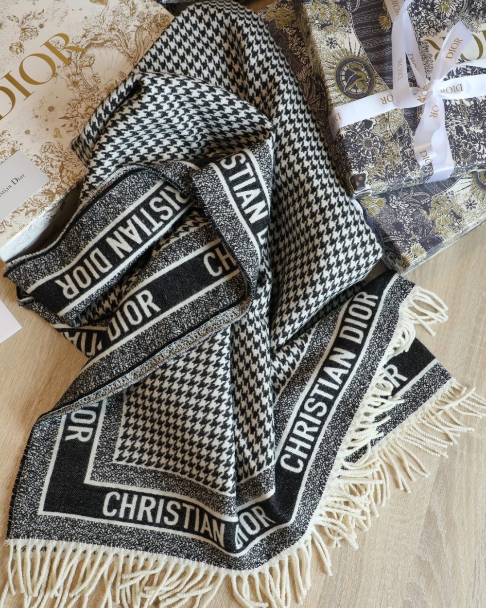 Dior Shawl Square Silk Long Neck Winter Wool Scarf 150cm/59in 