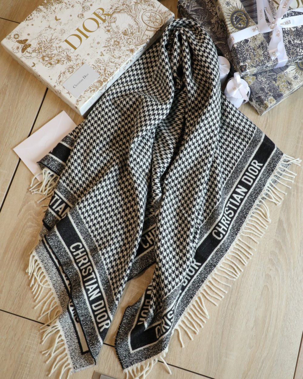 Dior Shawl Square Silk Long Neck Winter Wool Scarf 150cm/59in 