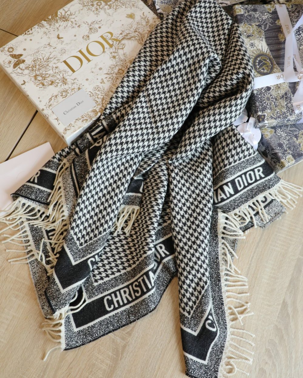 Dior Shawl Square Silk Long Neck Winter Wool Scarf 150cm/59in 