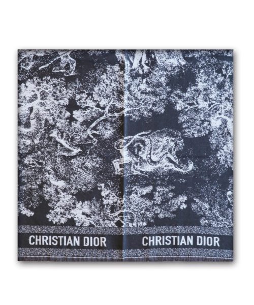 Dior Silk Square Dark Blue Scarf 150cm/71in 