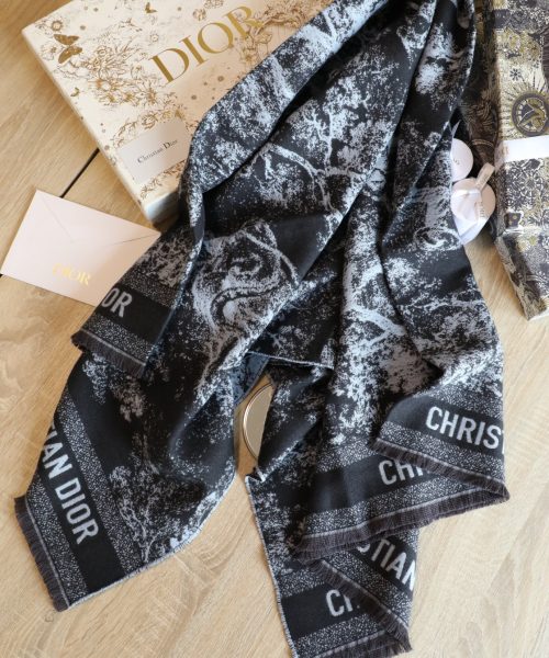 Dior Silk Square Dark Blue Scarf 150cm/71in 