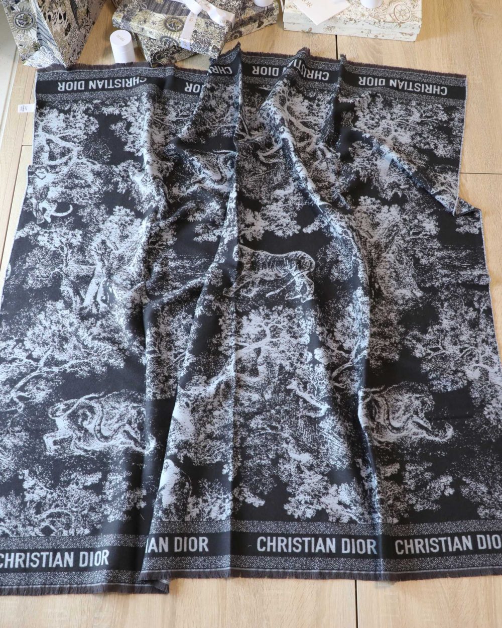 Dior Silk Square Dark Blue Scarf 150cm/71in 