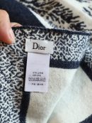 Dior Silk Square Ivory and Navy Blue Scarf 150cm/71in 