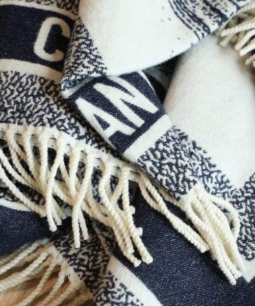 Dior Silk Square Ivory and Navy Blue Scarf 150cm/71in 
