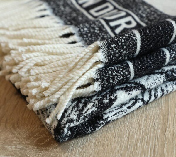 Dior Square Black and White Wool Scarf 150cm/59in