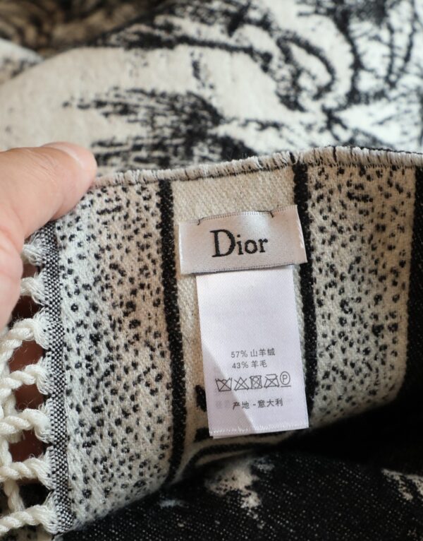 Dior Square Black and White Wool Scarf 150cm/59in