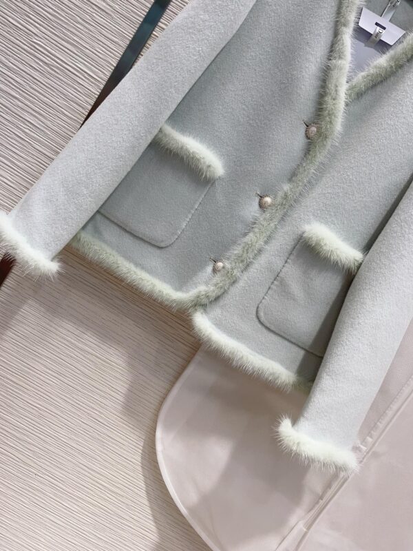 Dior Tassel Tweed Jacket Light Blue For Women