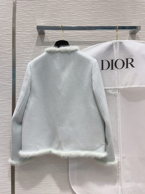 Dior Tassel Tweed Jacket Light Blue For Women