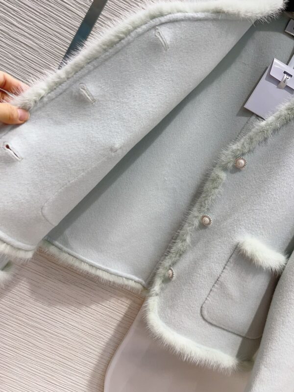 Dior Tassel Tweed Jacket Light Blue For Women