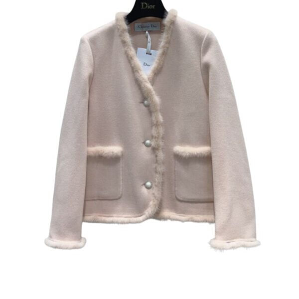 Dior Tassel Tweed Jacket Light Pink For Women