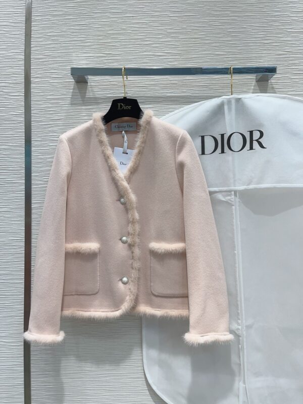Dior Tassel Tweed Jacket Light Pink For Women