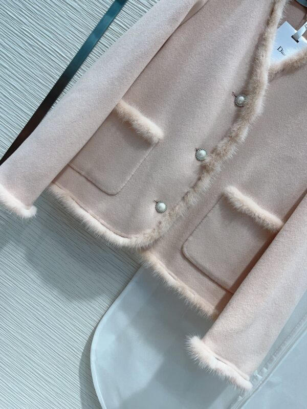 Dior Tassel Tweed Jacket Light Pink For Women