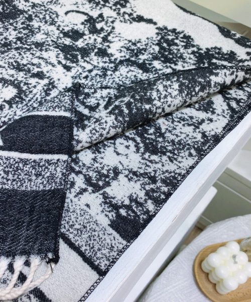 Dior Toile de Jouy Poncho Scarf Grey 71in/180cm 
