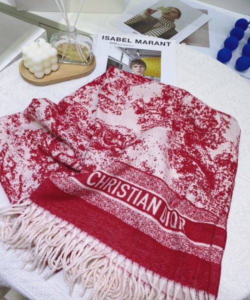 Dior Toile de Jouy Poncho Scarf Pink 71in/180cm 