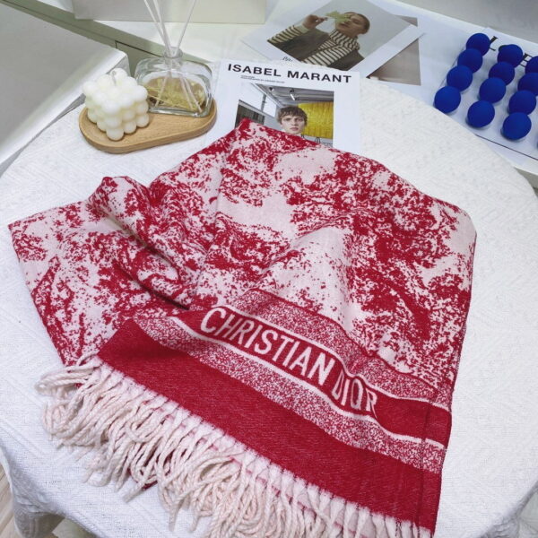 Dior Toile de Jouy Poncho Scarf Pink 71in/180cm