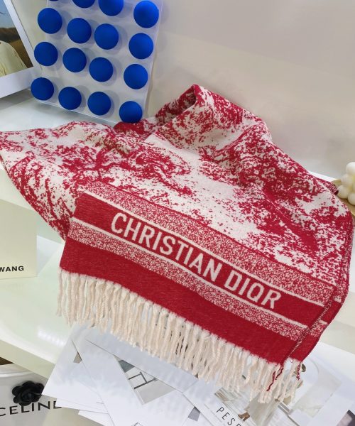 Dior Toile de Jouy Poncho Scarf Pink 71in/180cm 